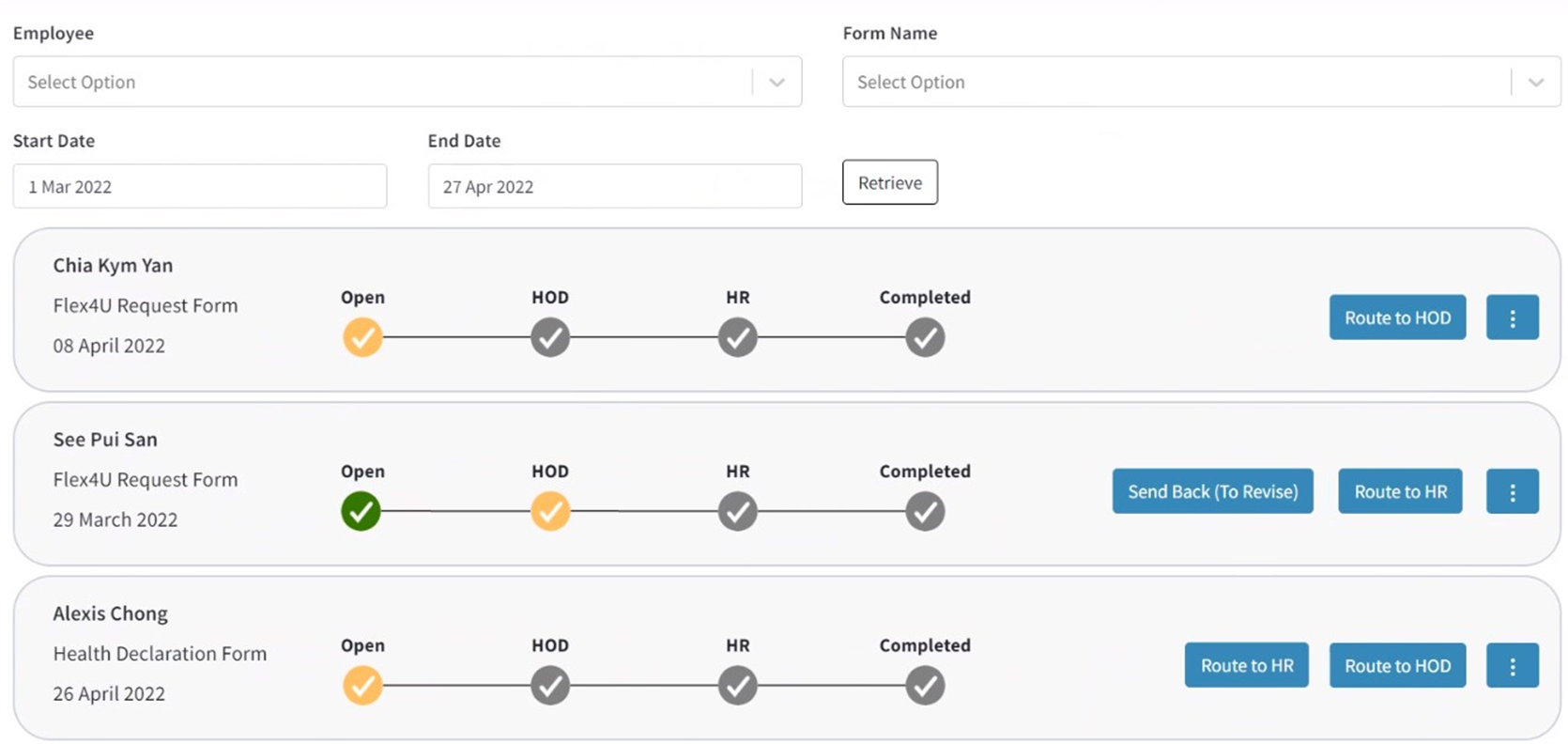 eForm functionality
